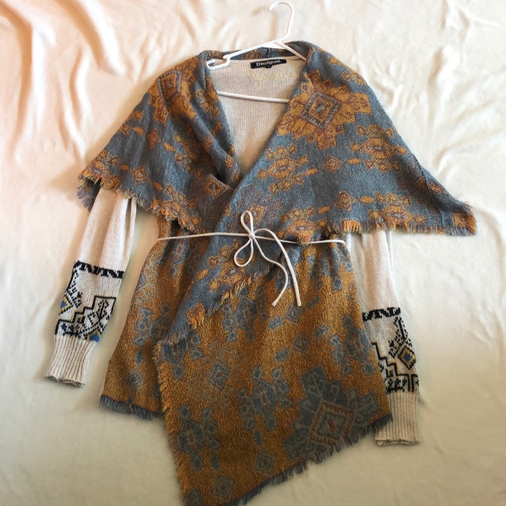 DeSigual multi-colored scarf cardigan, XL